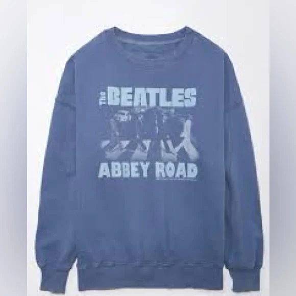 American Eagle Outfitters The Beatles Abbey Road Blue Crewneck Sweater - Picture 3 of 7